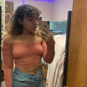 Ruched Off the shoulder top